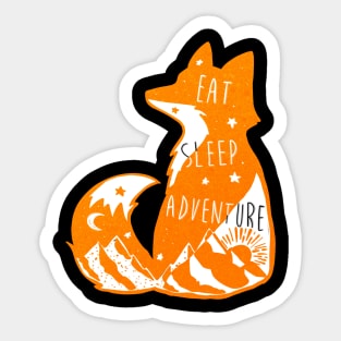 fjallraven - fox of adventure eat and sleep black Sticker